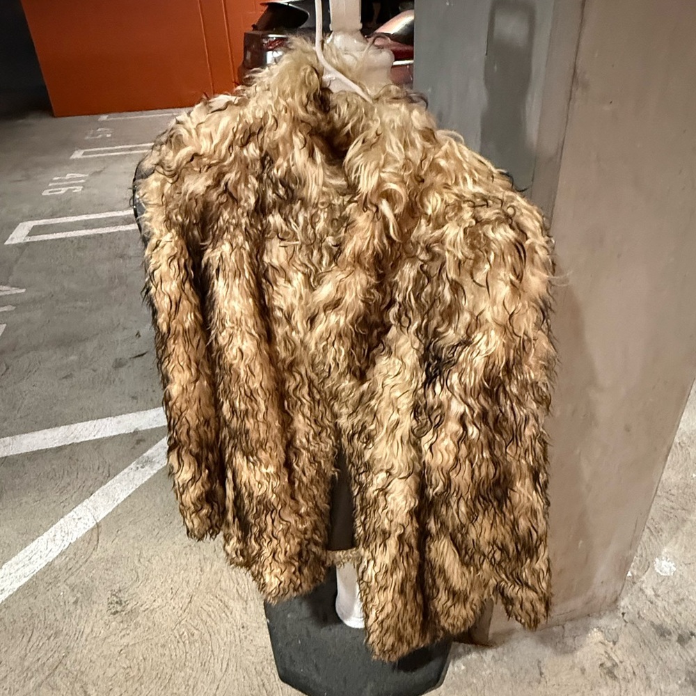 Faux Fur Coat in Brown and Black